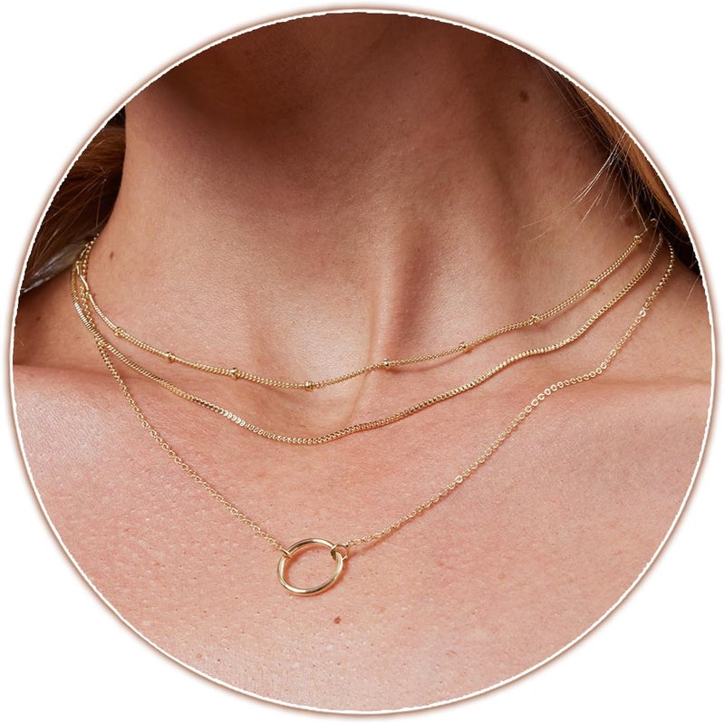 Partm Pearl Necklace for Women Trendy 14K Gold Plated Dainty Pearl Pendant Choker Set Handmade Pearl Gold Necklace Non Tarnish Simple Cute Jewelry Gifts for Women - Image 1